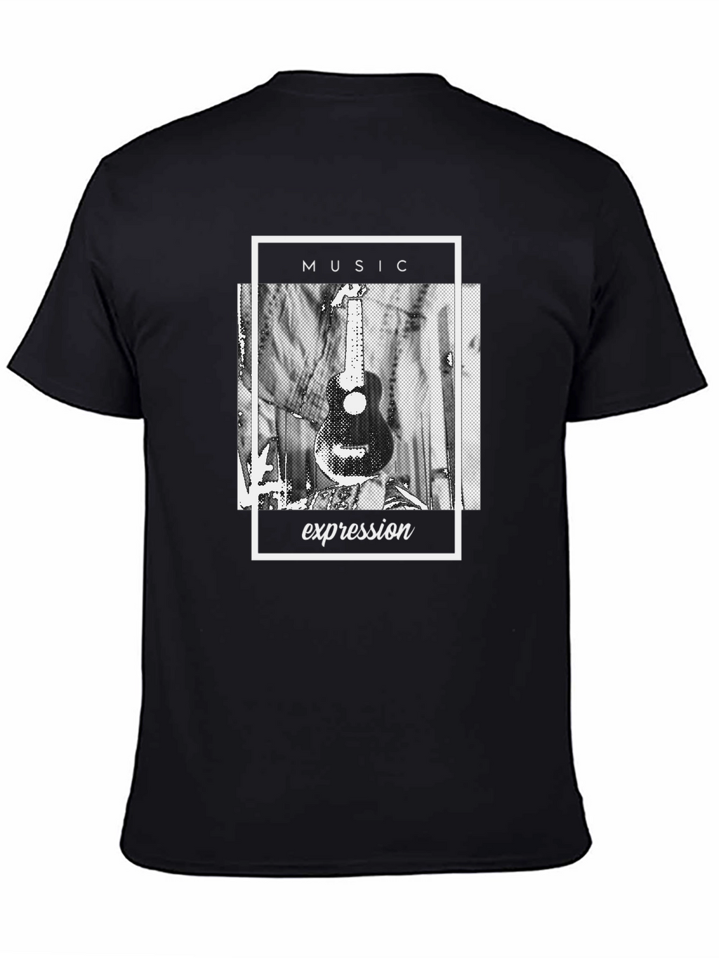 Music Expression Graphic Tee - Black Cotton