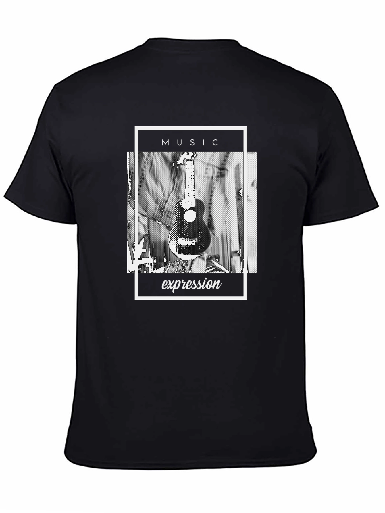 Music Expression Graphic Tee - Black Cotton