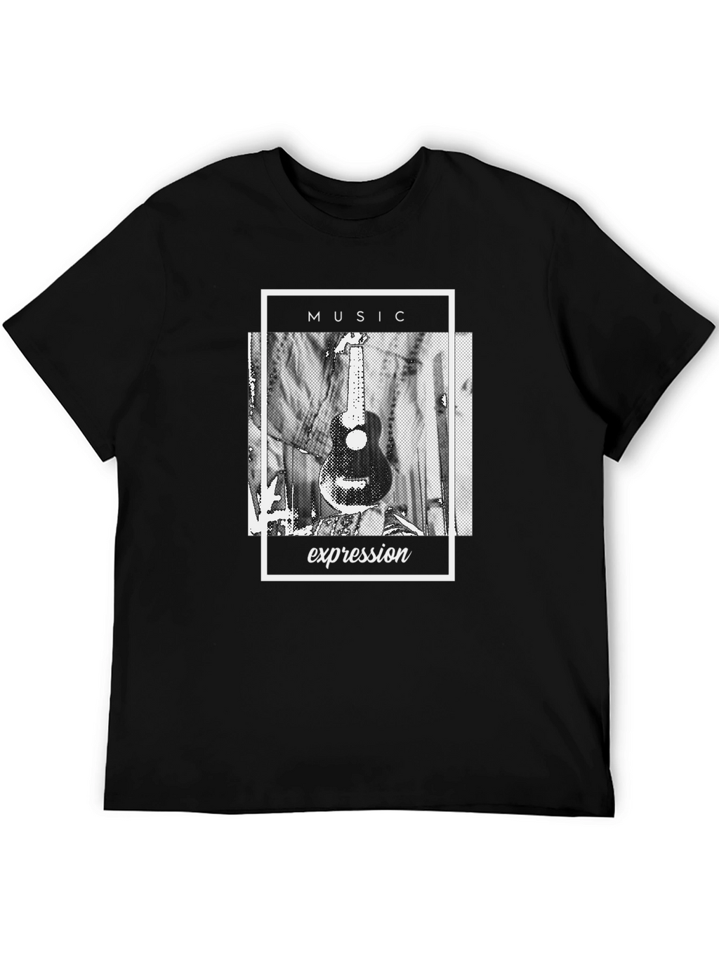 Music Expression Graphic Tee - Black Cotton
