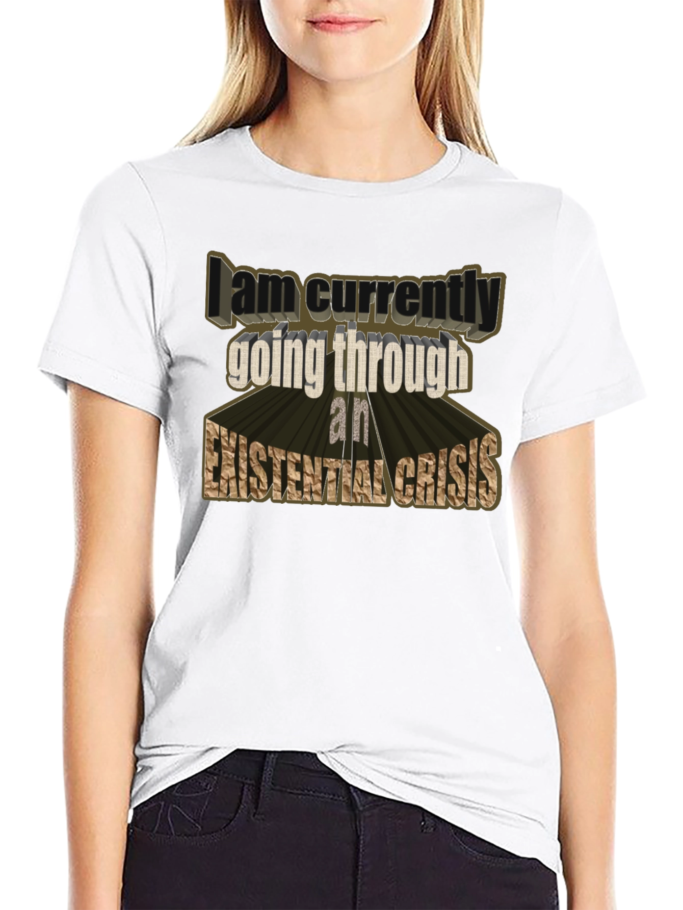 Existential Crisis Graphic Tee - Black Cotton T-Shirt