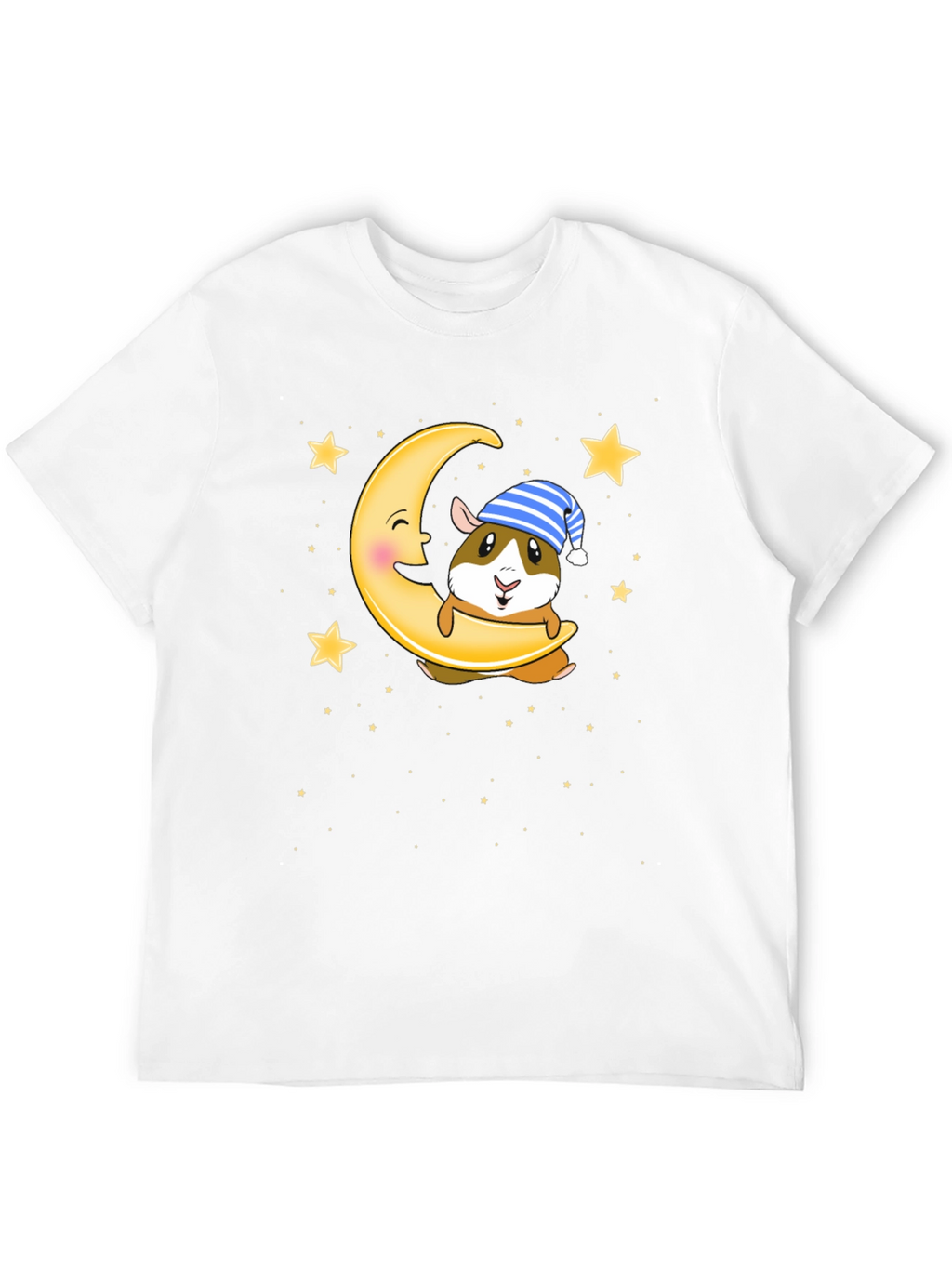 Guinea Pig Moon Stars Graphic T-Shirt