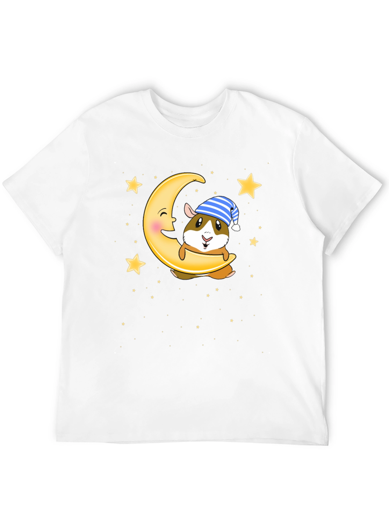 Guinea Pig Moon Stars Graphic T-Shirt