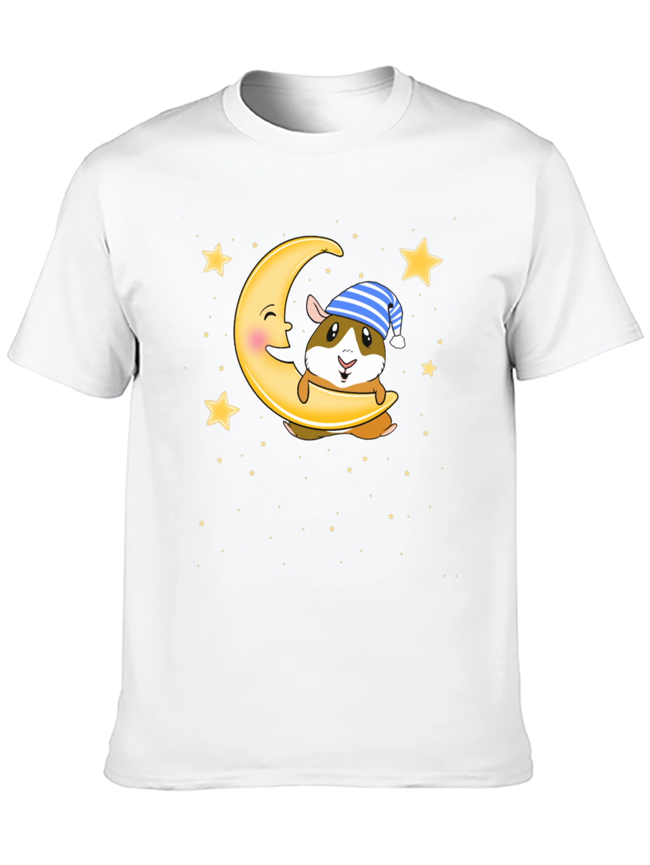 Guinea Pig Moon Stars Graphic T-Shirt