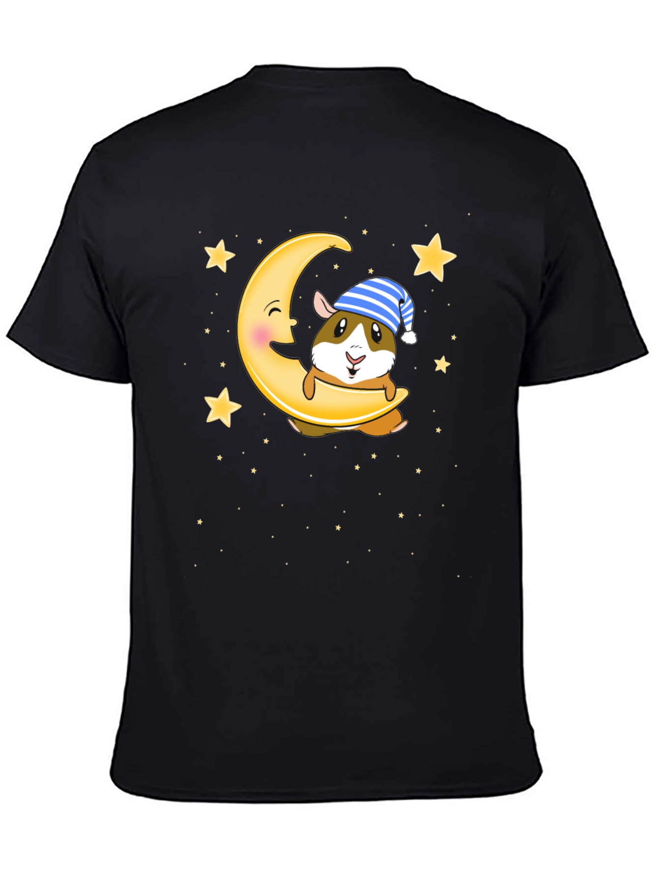 Guinea Pig Moon Stars Graphic T-Shirt