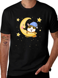 Guinea Pig Moon Stars Graphic T-Shirt