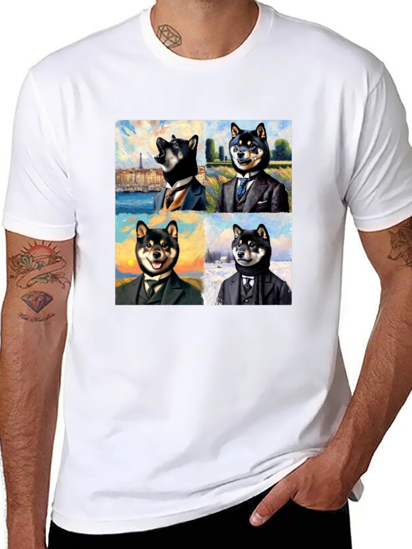 Dapper Shiba Inu Portrait T-Shirt