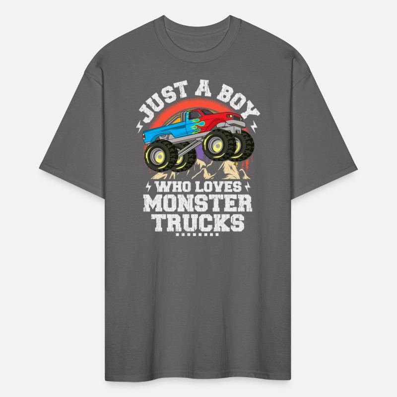 Just A Boy Who Loves Monster Trucks Toddler Kids