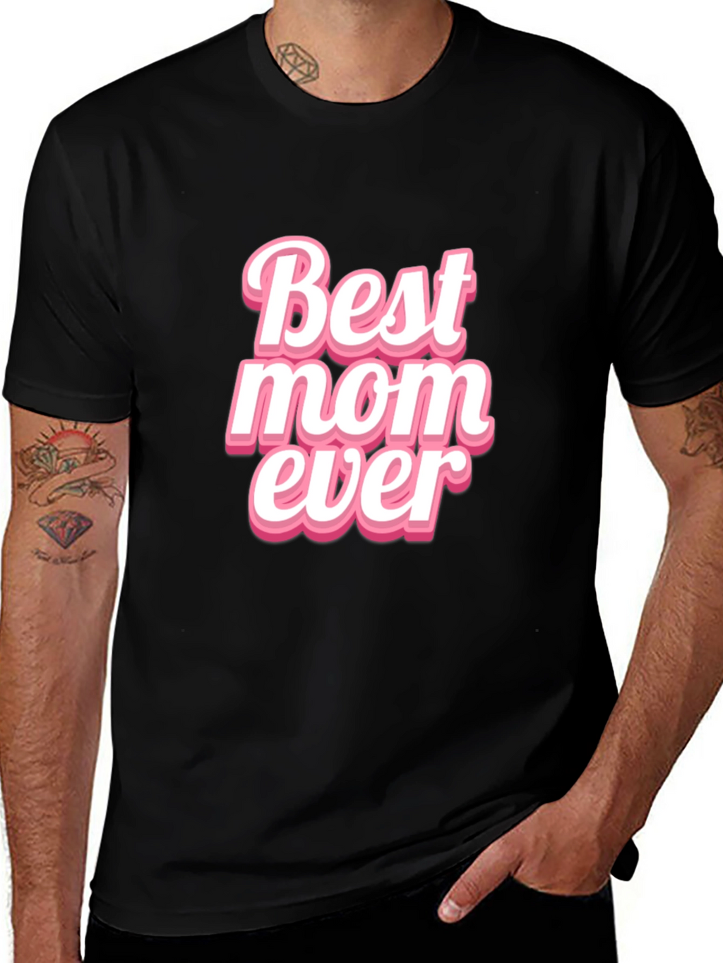 Best Mom Ever Black Graphic T-Shirt