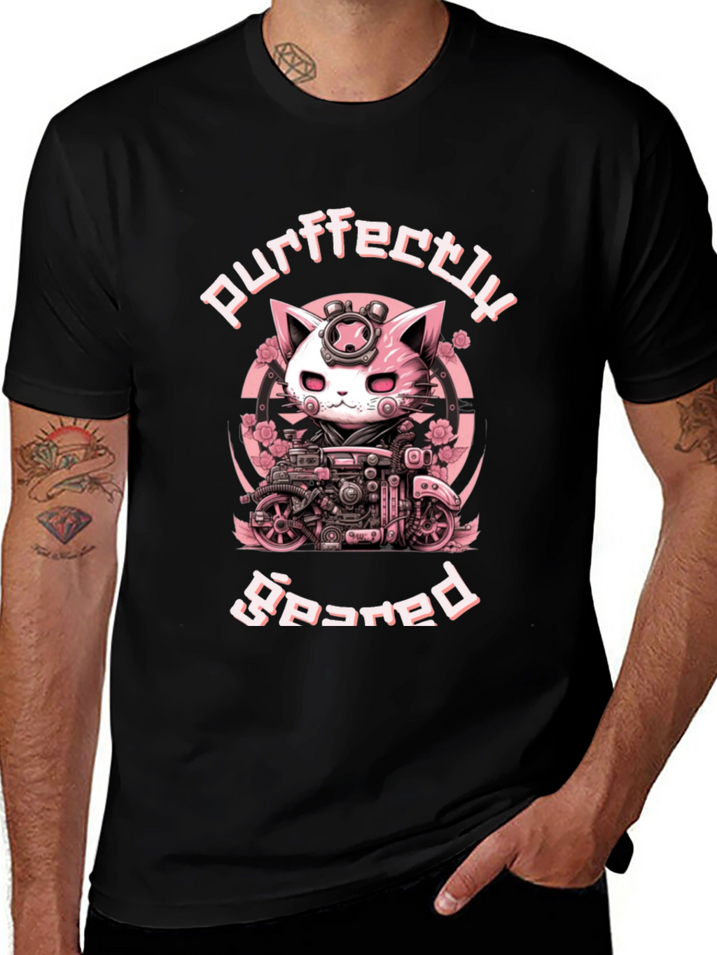 Purrfectly Geared Cat T-Shirt