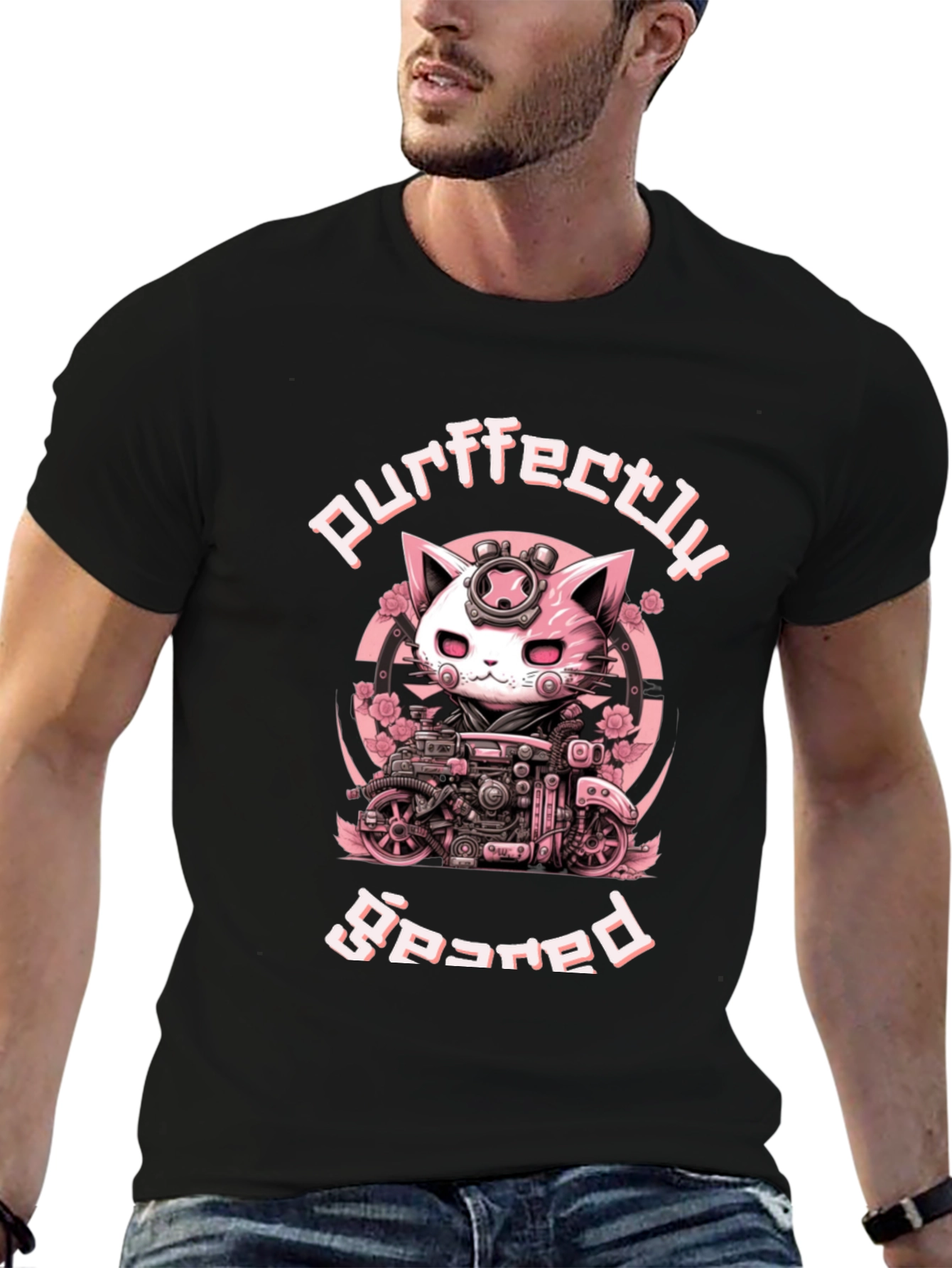 Purrfectly Geared Cat T-Shirt