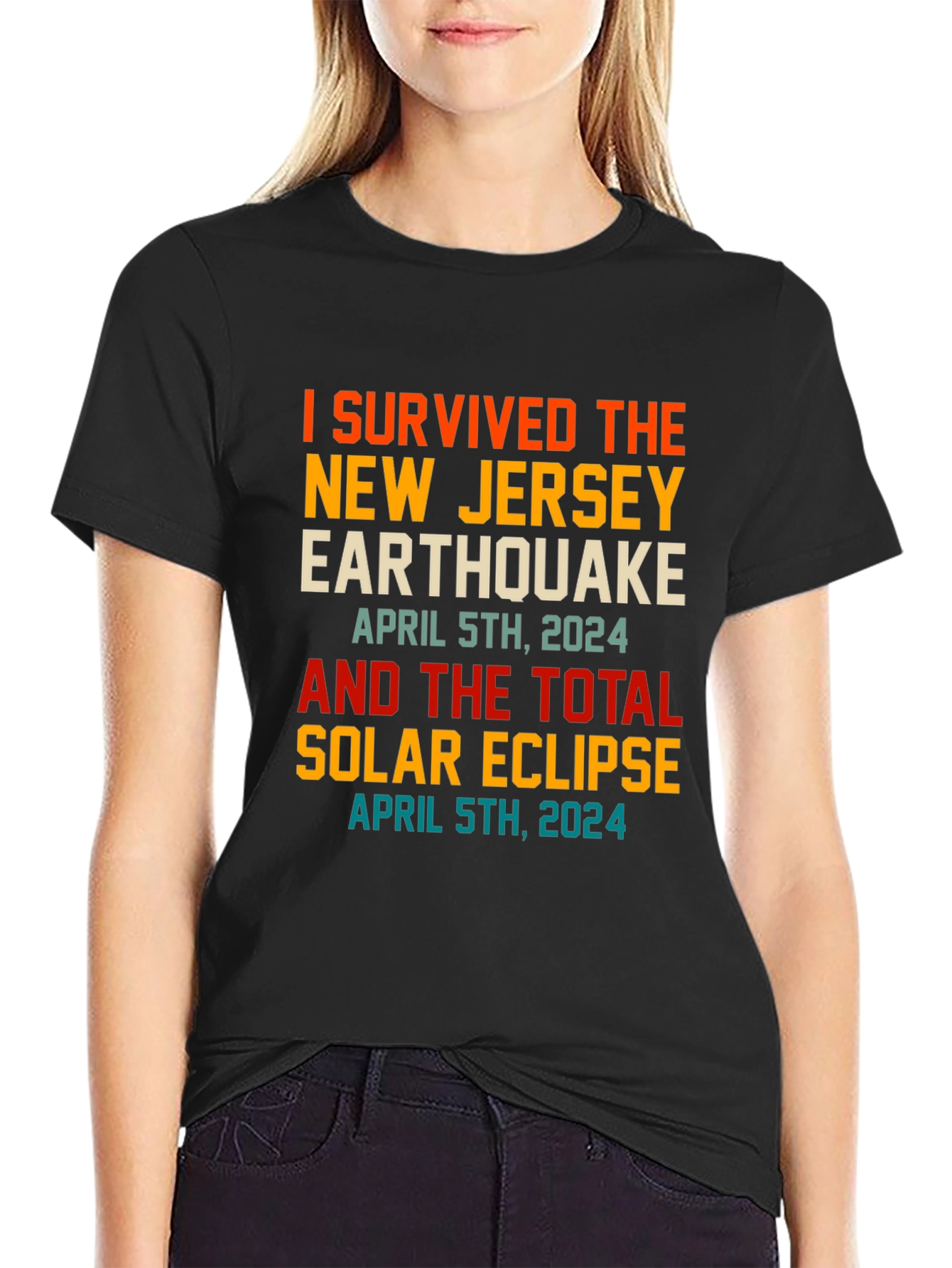 I Survived New Jersey Earthquake & Solar Eclipse April 5th 2024 T-Shirt