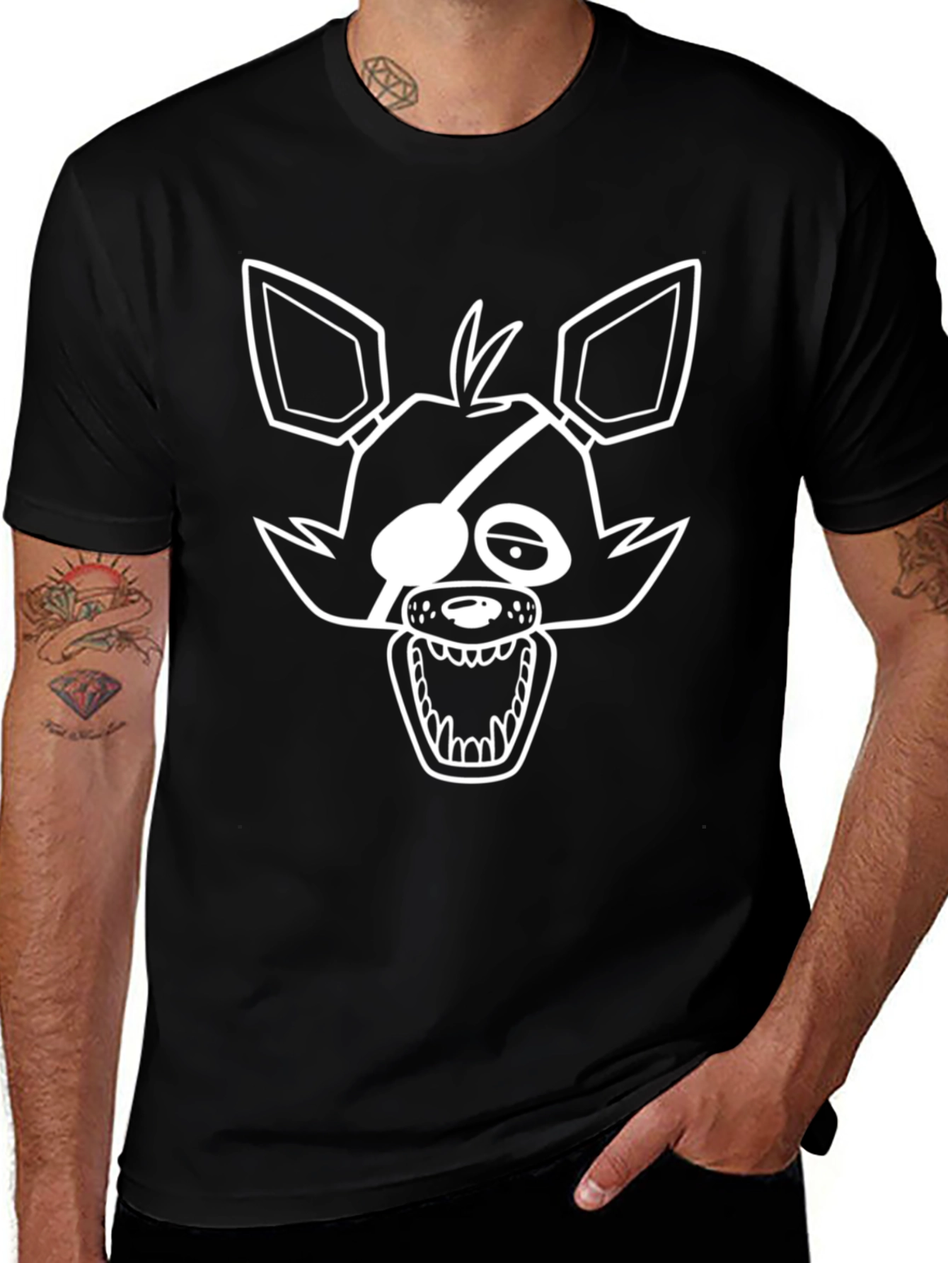 Foxy FNAF Graphic Tee - Black Cotton Blend