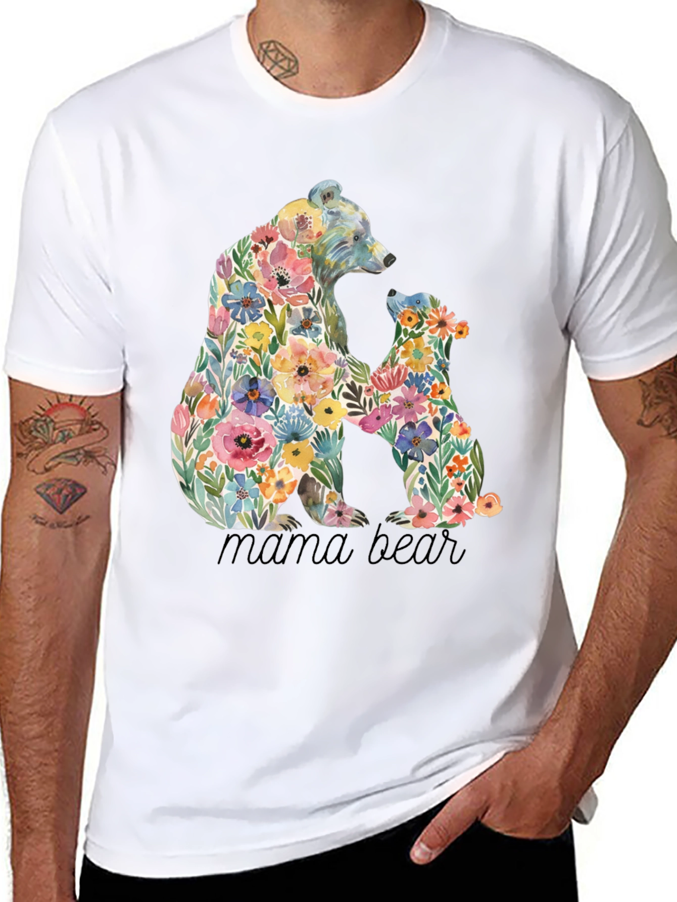 Mama Bear Floral T-Shirt - Comfort & Style