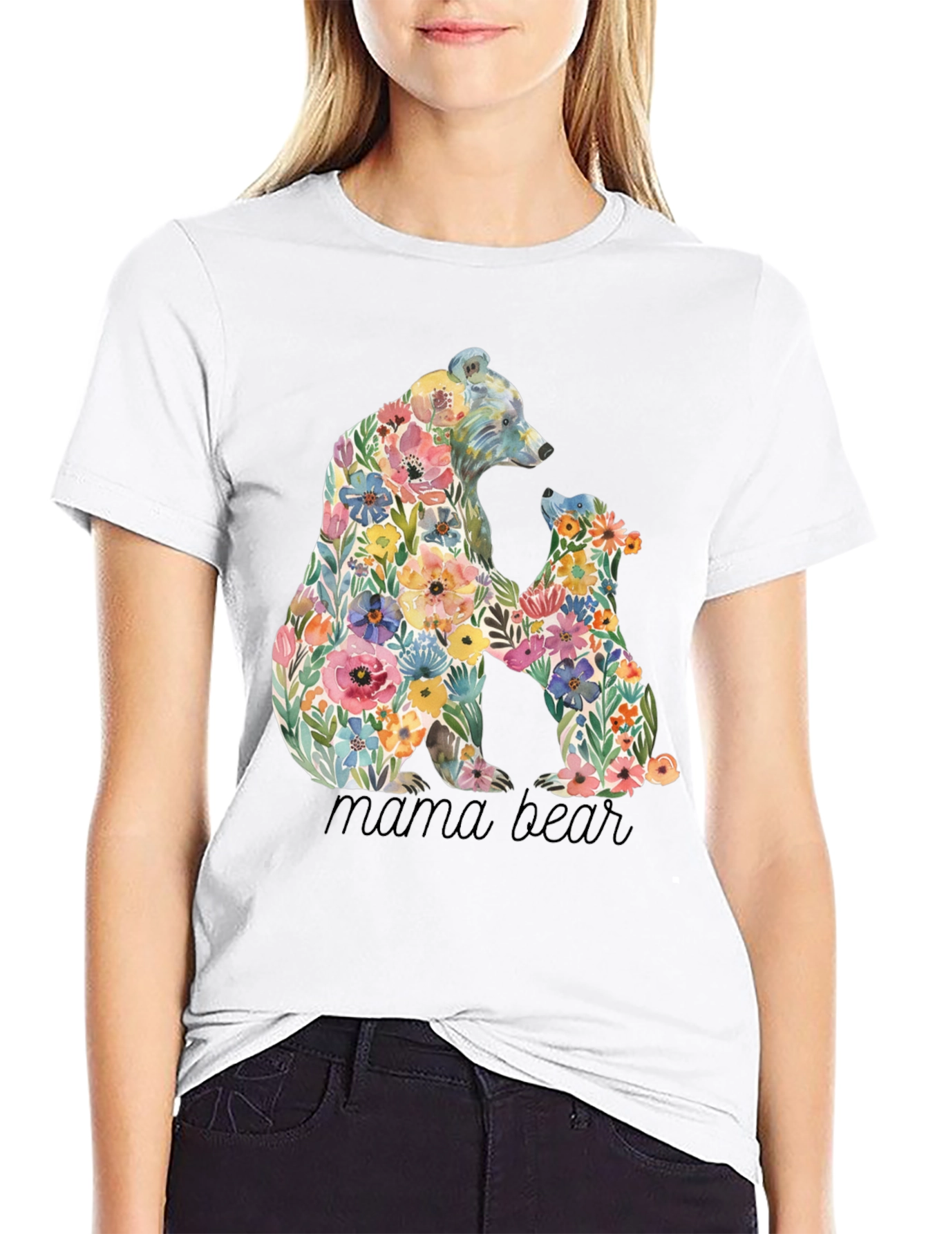 Mama Bear Floral T-Shirt - Comfort & Style