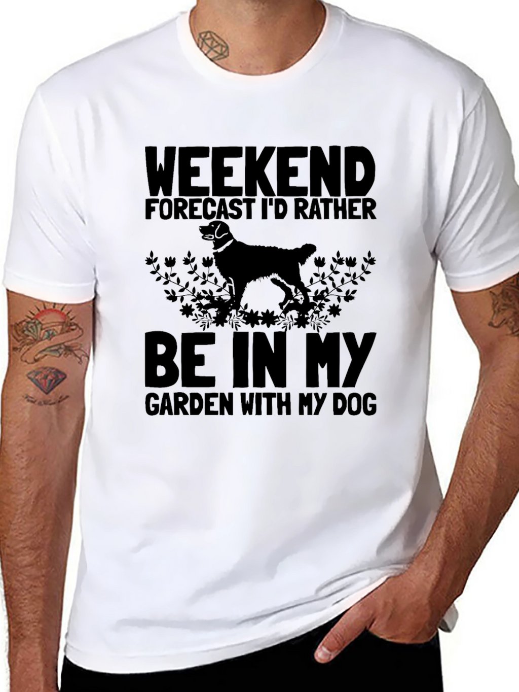 Weekend Forecast Dog Garden T-Shirt