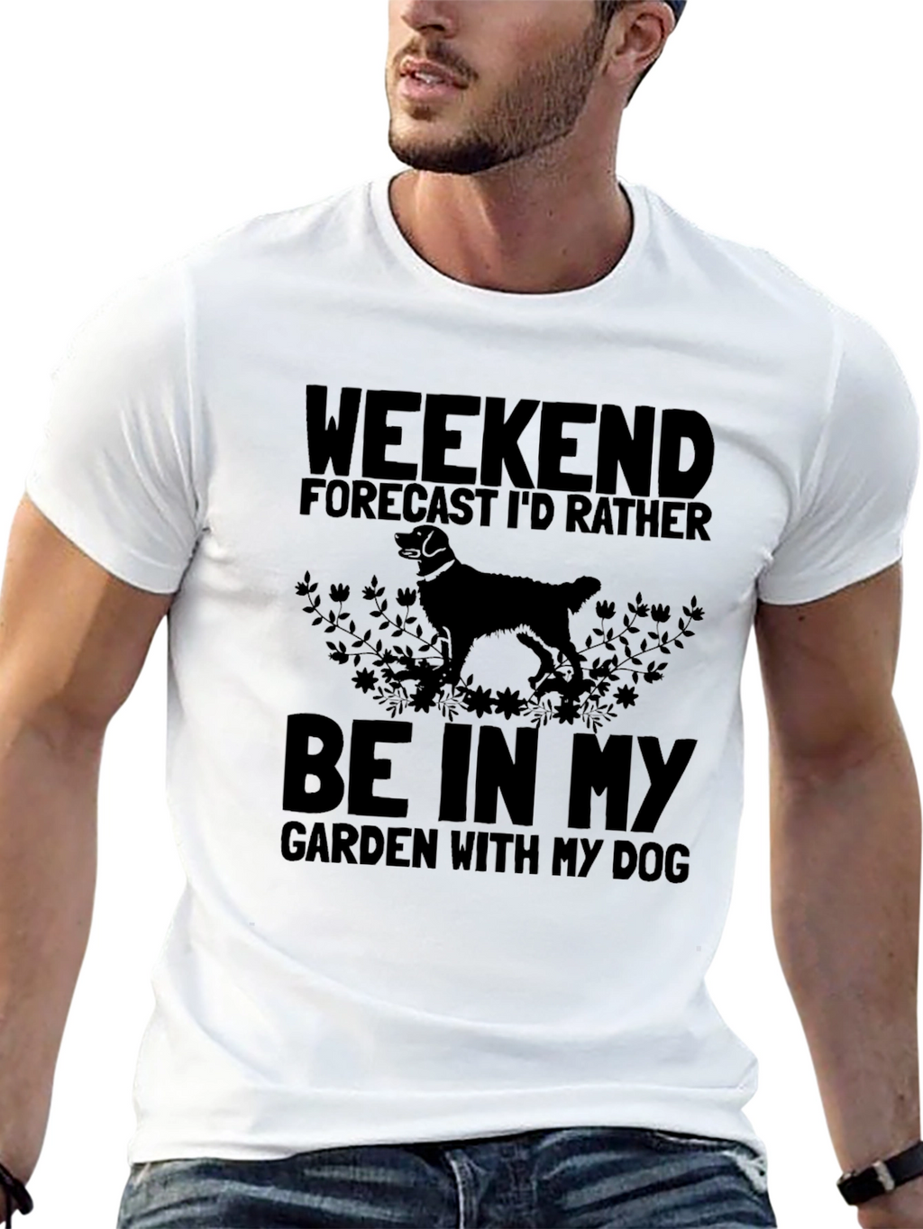 Weekend Forecast Dog Garden T-Shirt