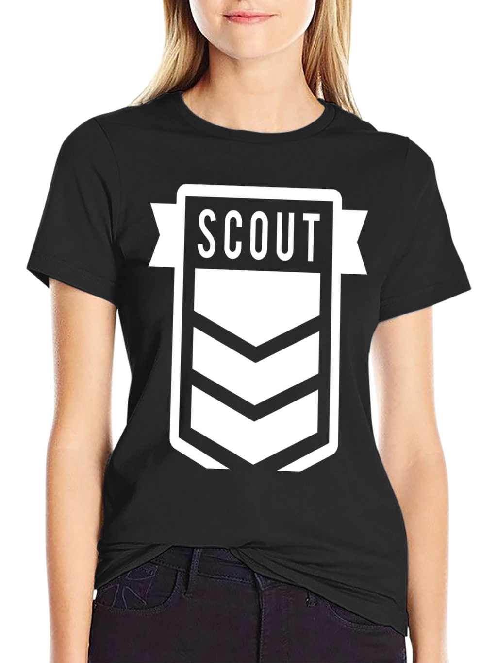 Scout Emblem Black T-Shirt - Adventure Awaits!