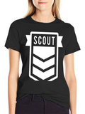 Scout Emblem Black T-Shirt - Adventure Awaits!