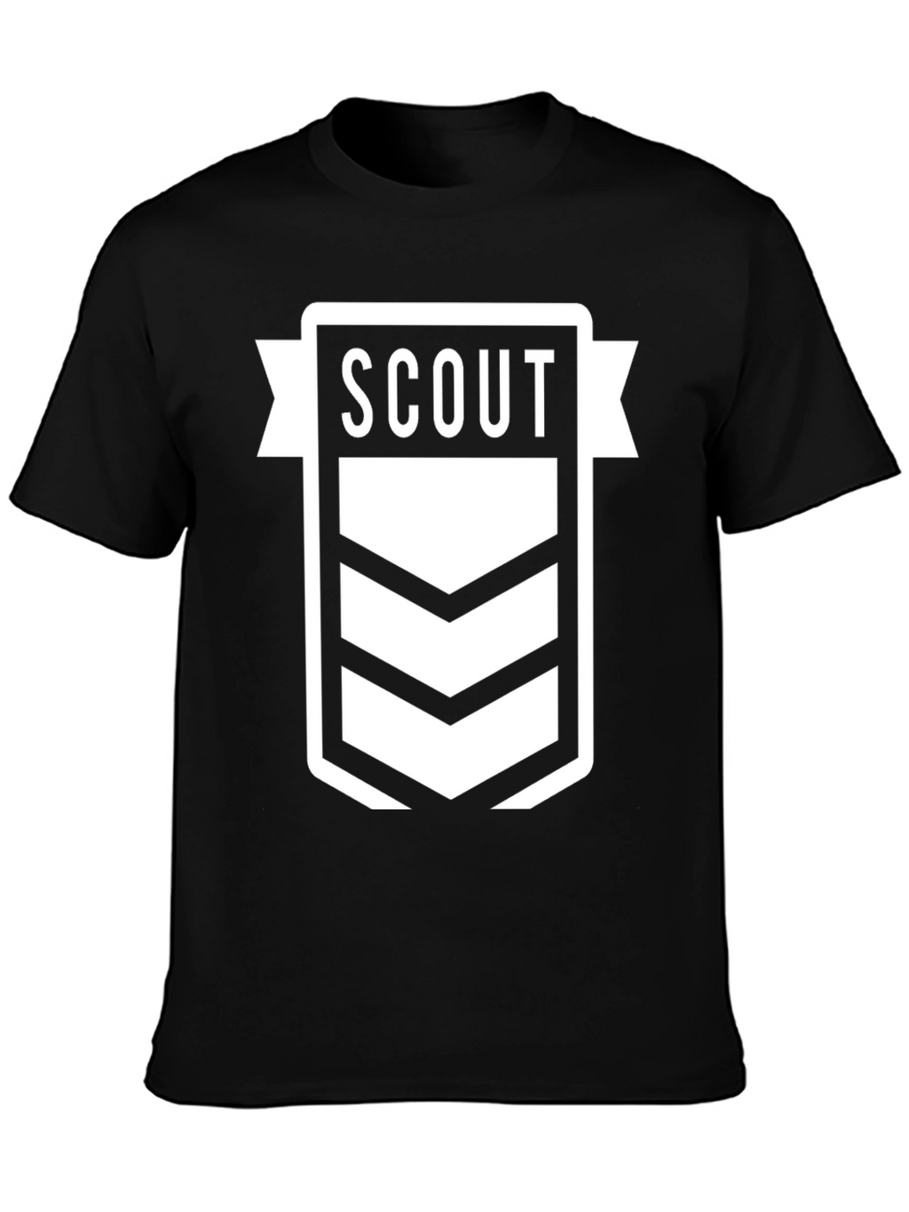 Scout Emblem Black T-Shirt - Adventure Awaits!