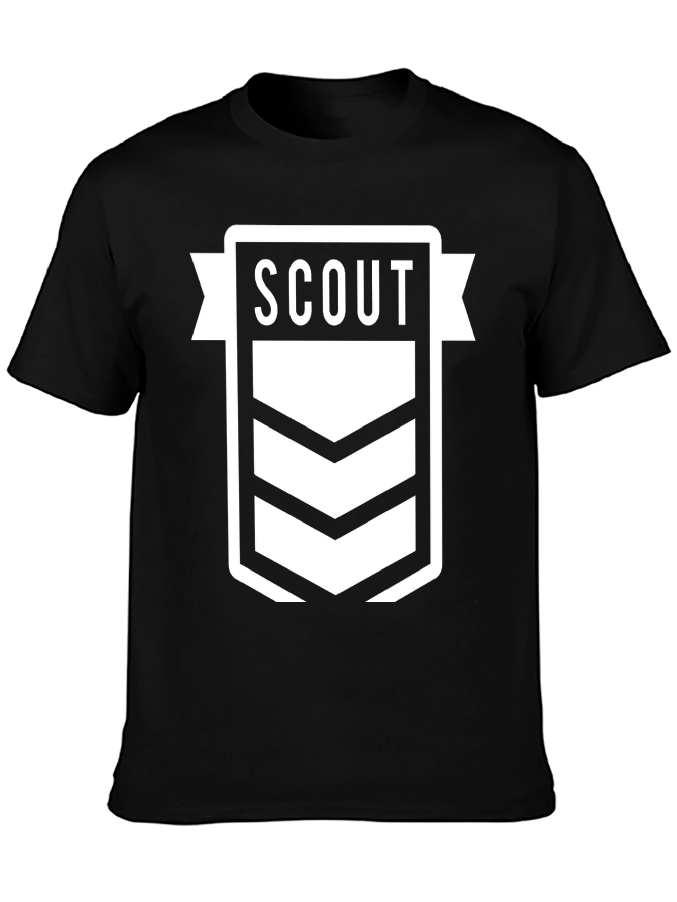 Scout Emblem Black T-Shirt - Adventure Awaits!