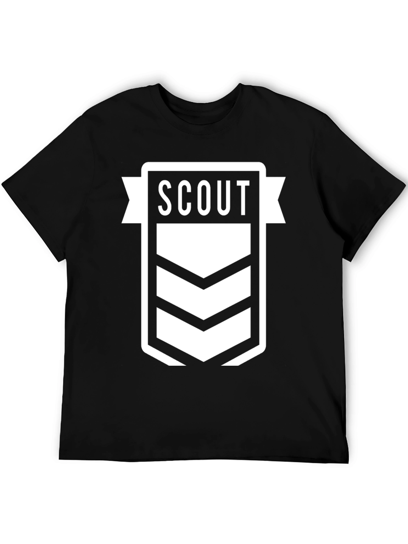 Scout Emblem Black T-Shirt - Adventure Awaits!