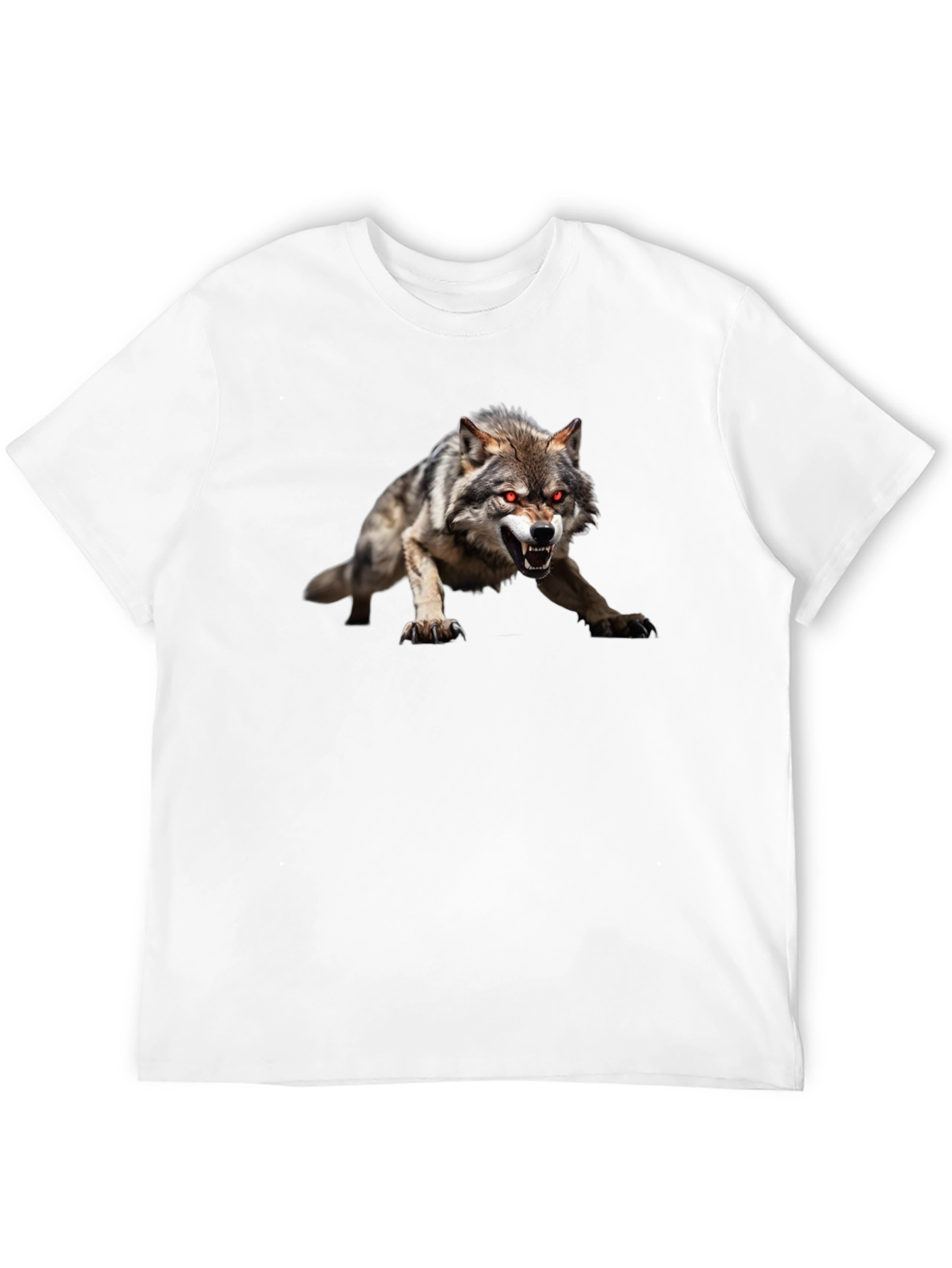 Mens Black Wolf Graphic Tee