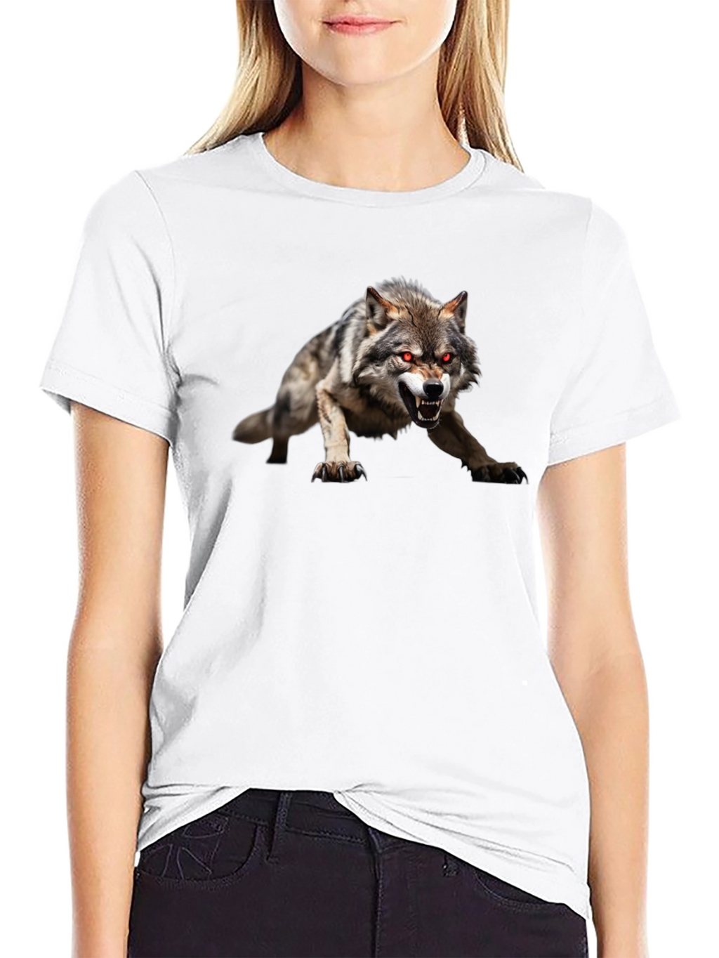 Mens Black Wolf Graphic Tee