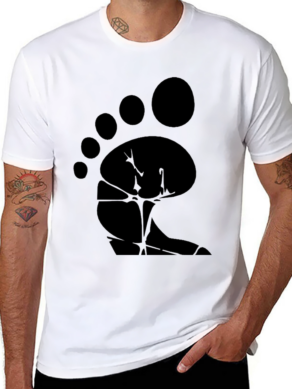 Bigfoot Footprint Graphic Tee - Black
