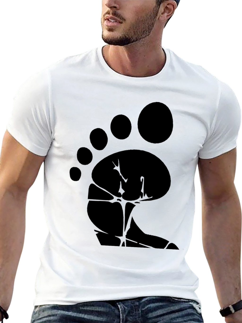 Bigfoot Footprint Graphic Tee - Black