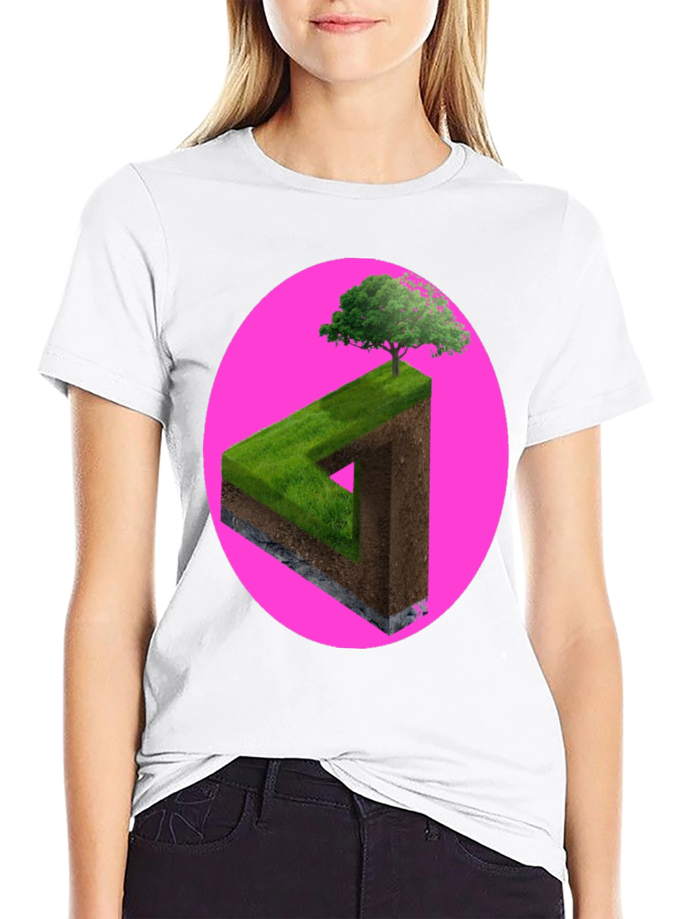 Impossible Triangle Tree Tee - Optical Illusion Shirt