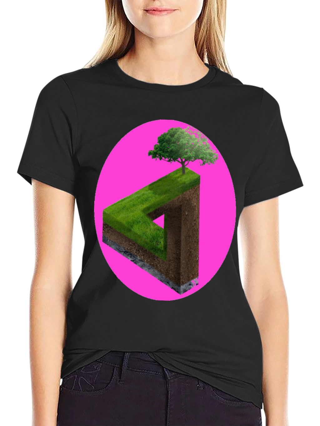 Impossible Triangle Tree Tee - Optical Illusion Shirt