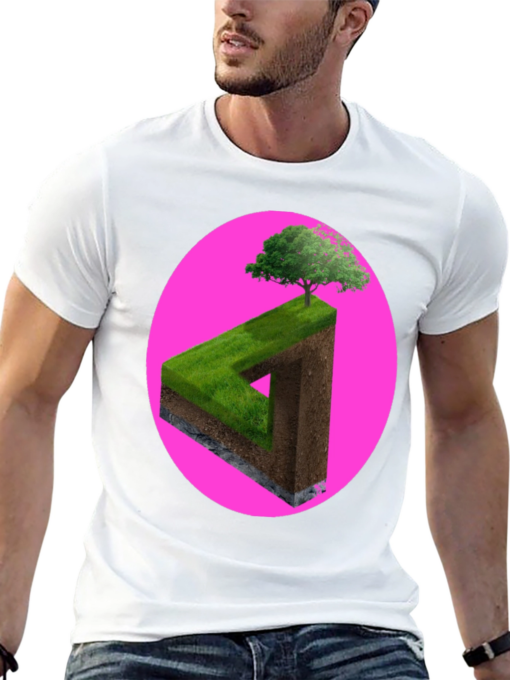 Impossible Triangle Tree Tee - Optical Illusion Shirt