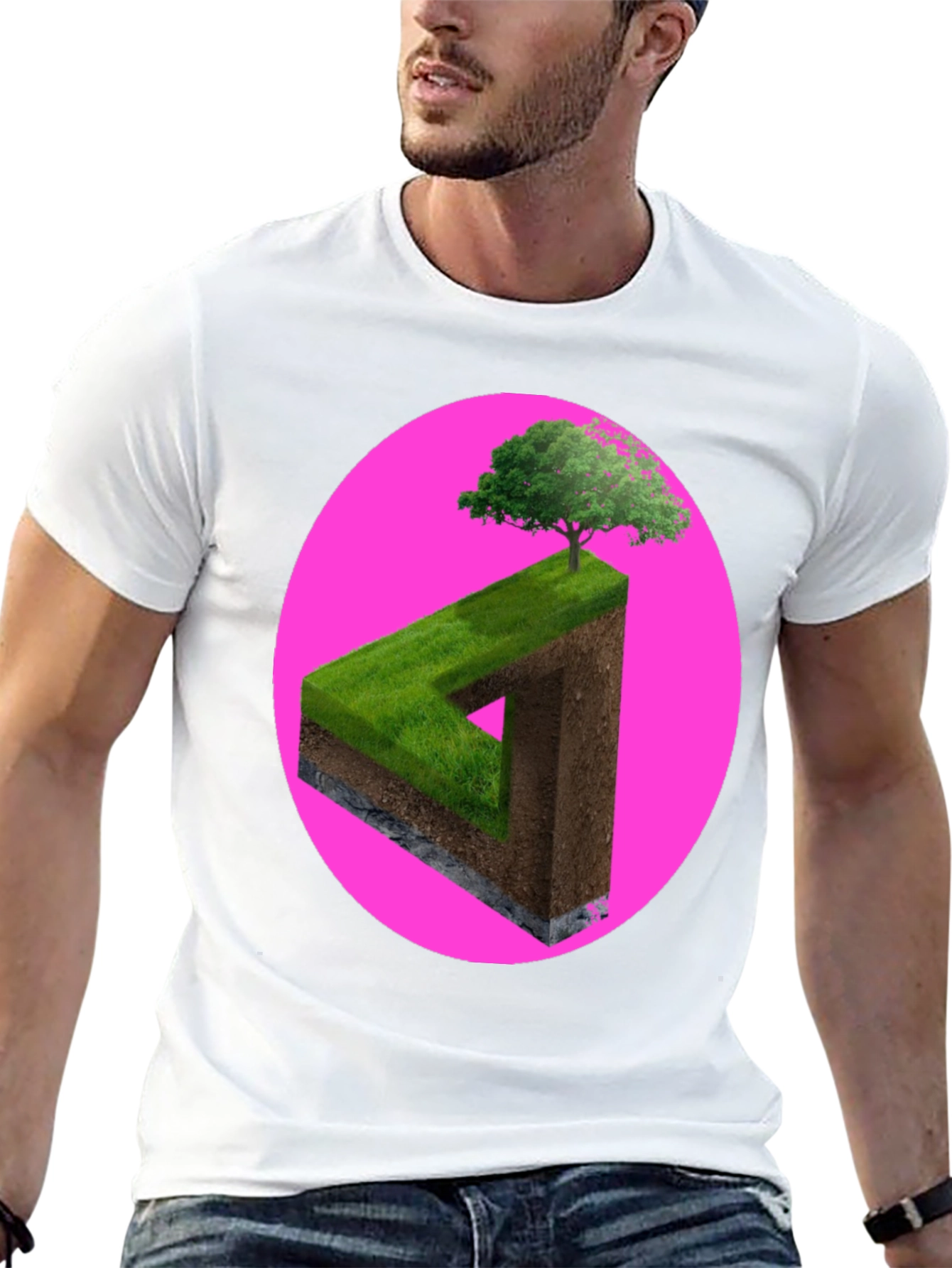 Impossible Triangle Tree Tee - Optical Illusion Shirt