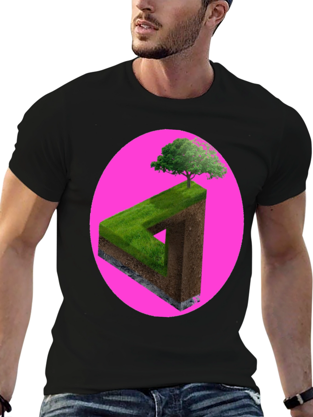 Impossible Triangle Tree Tee - Optical Illusion Shirt