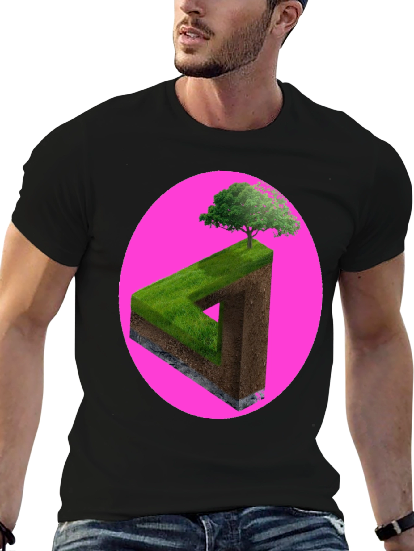 Impossible Triangle Tree Tee - Optical Illusion Shirt