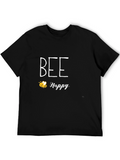 Bee Happy Black Graphic T-Shirt