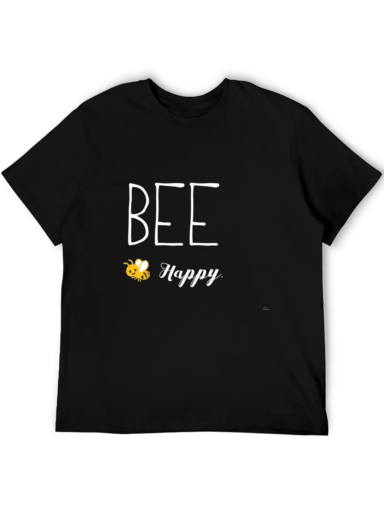 Bee Happy Black Graphic T-Shirt