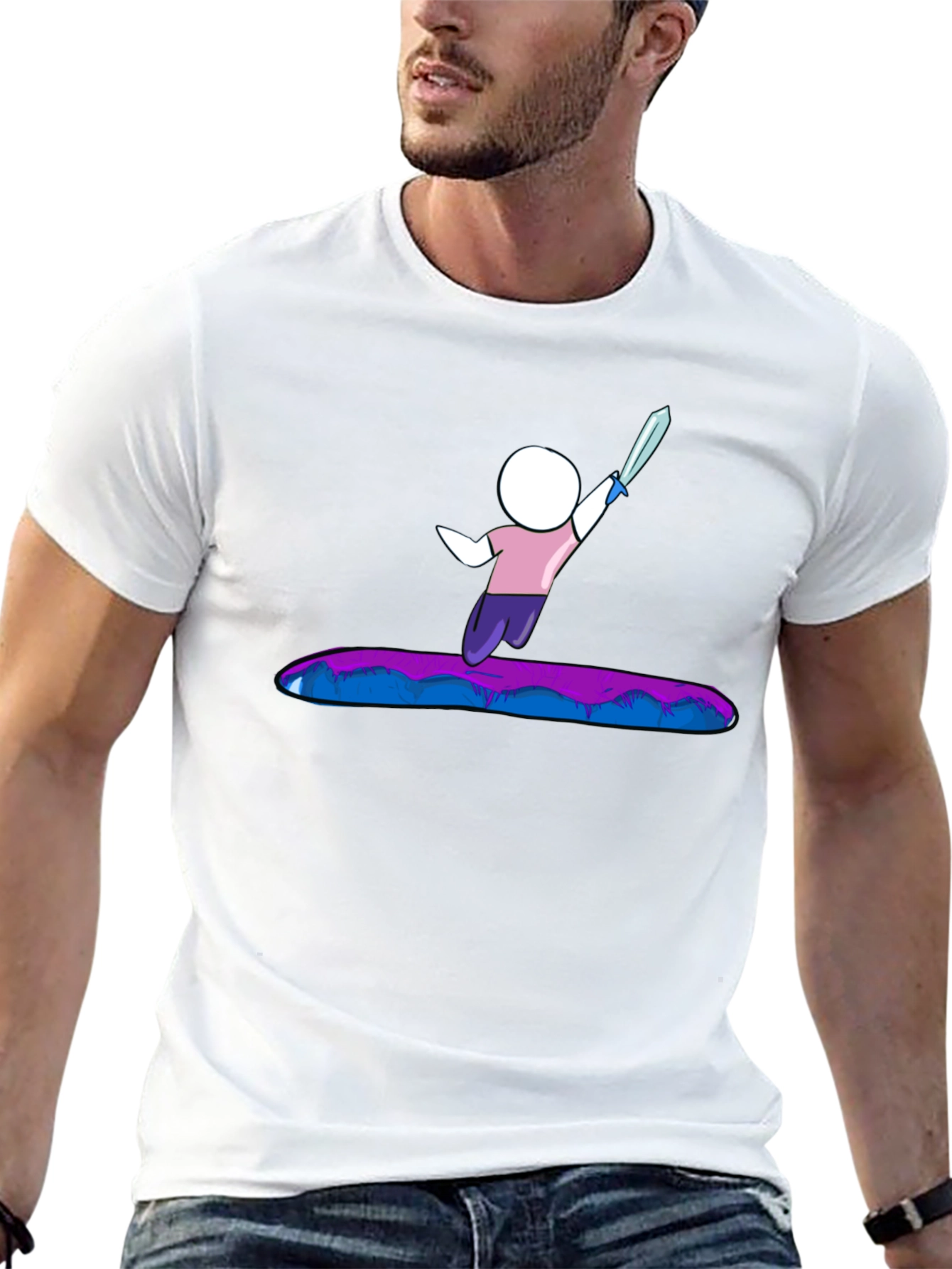 Stick Figure Warrior T-Shirt - Black