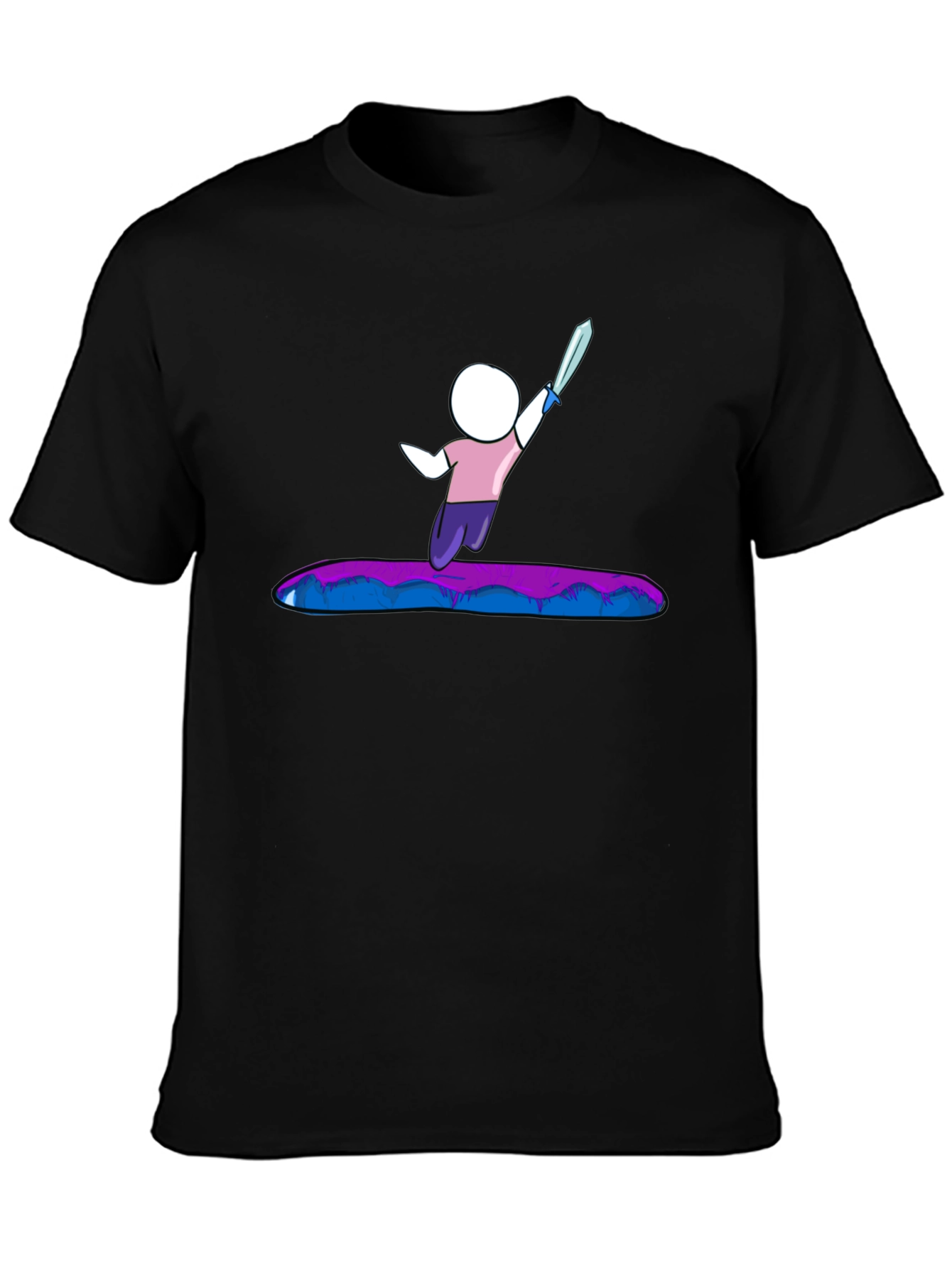 Stick Figure Warrior T-Shirt - Black