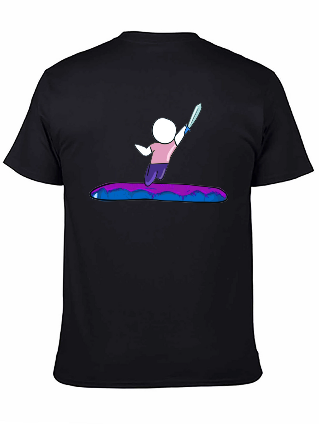 Stick Figure Warrior T-Shirt - Black