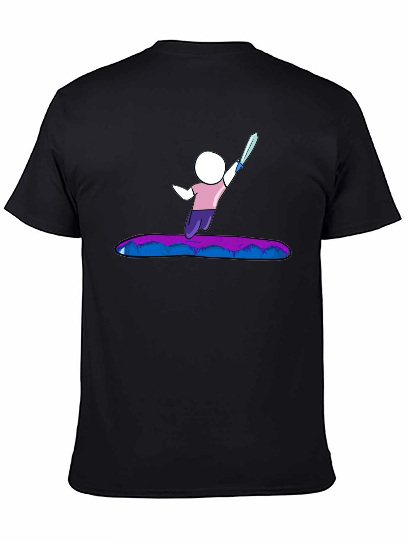 Stick Figure Warrior T-Shirt - Black