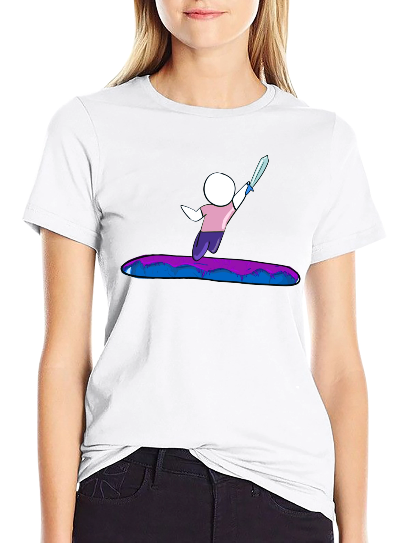 Stick Figure Warrior T-Shirt - Black