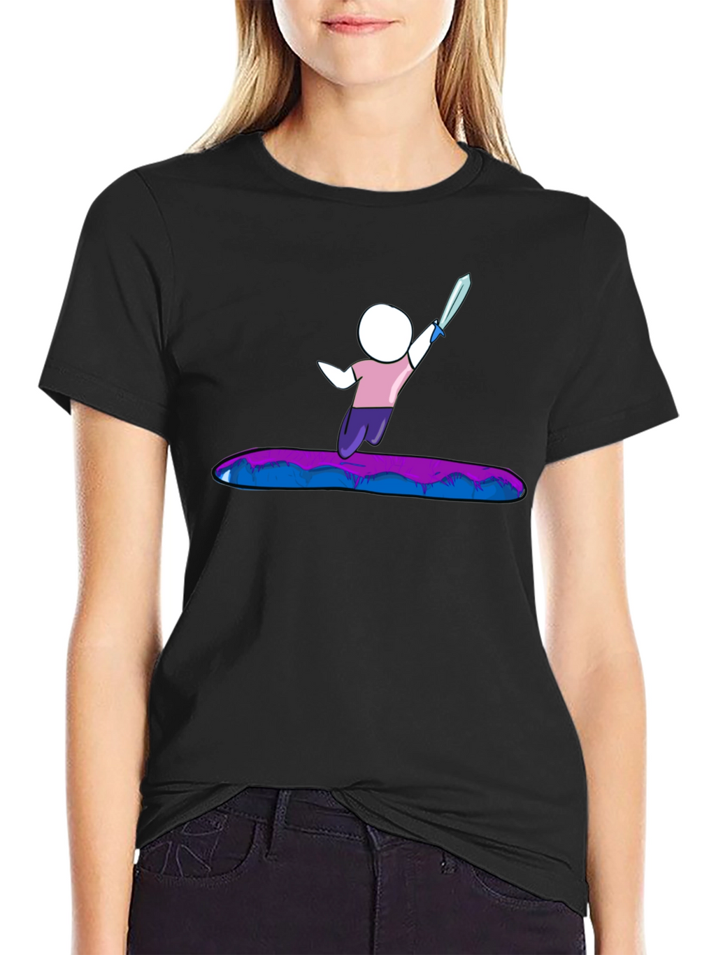 Stick Figure Warrior T-Shirt - Black
