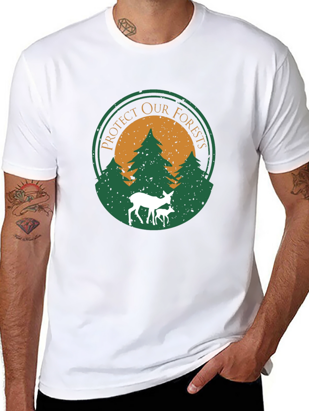 Protect Our Forests Graphic T-Shirt - Deer Design