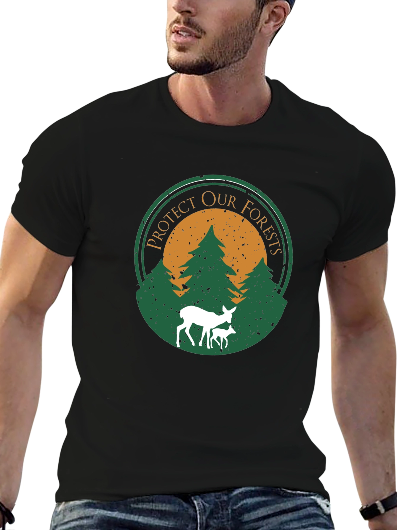 Protect Our Forests Graphic T-Shirt - Deer Design