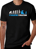 TV Watching Evolution Graphic Tee - Black Cotton T-Shirt