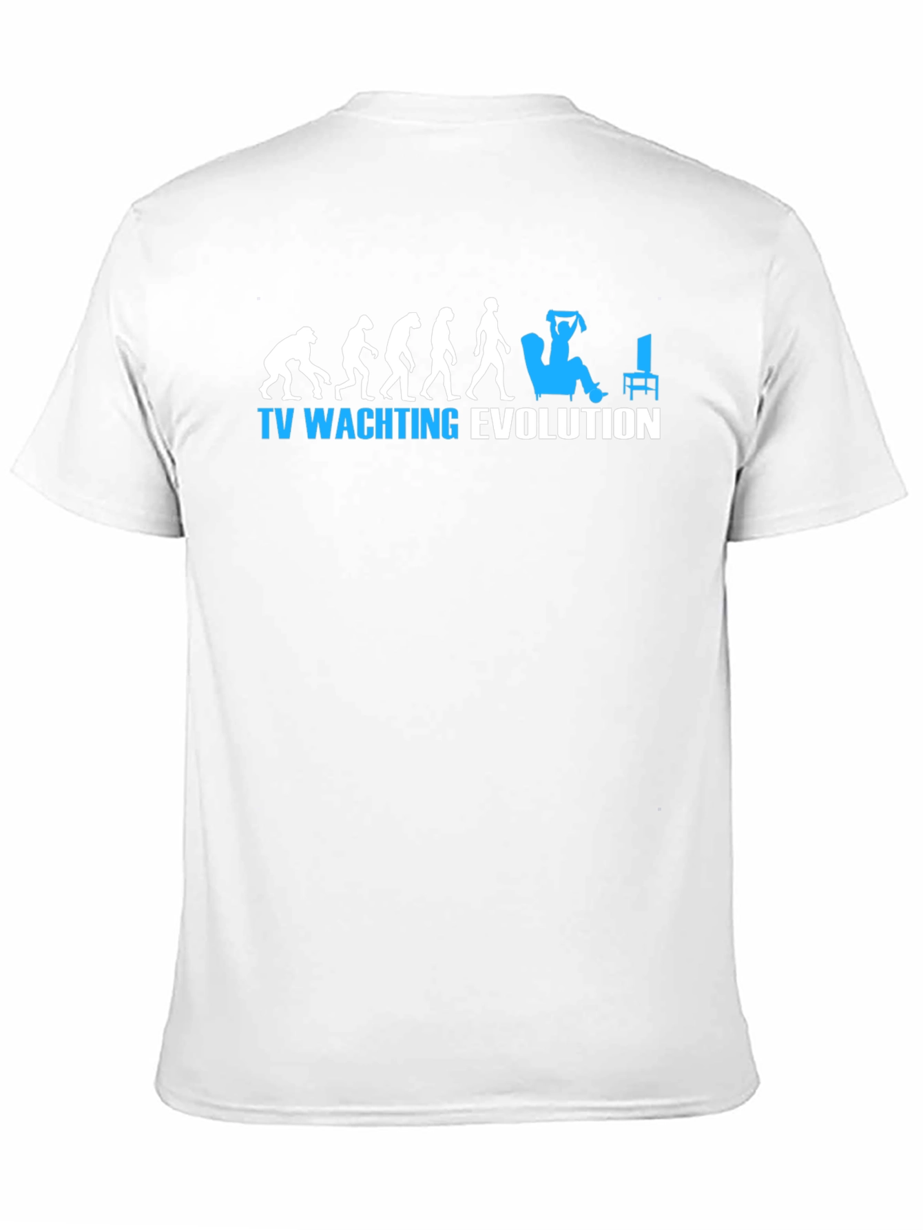 TV Watching Evolution Graphic Tee - Black Cotton T-Shirt