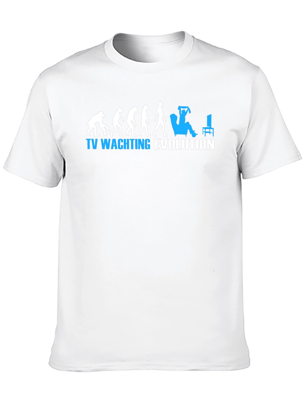 TV Watching Evolution Graphic Tee - Black Cotton T-Shirt