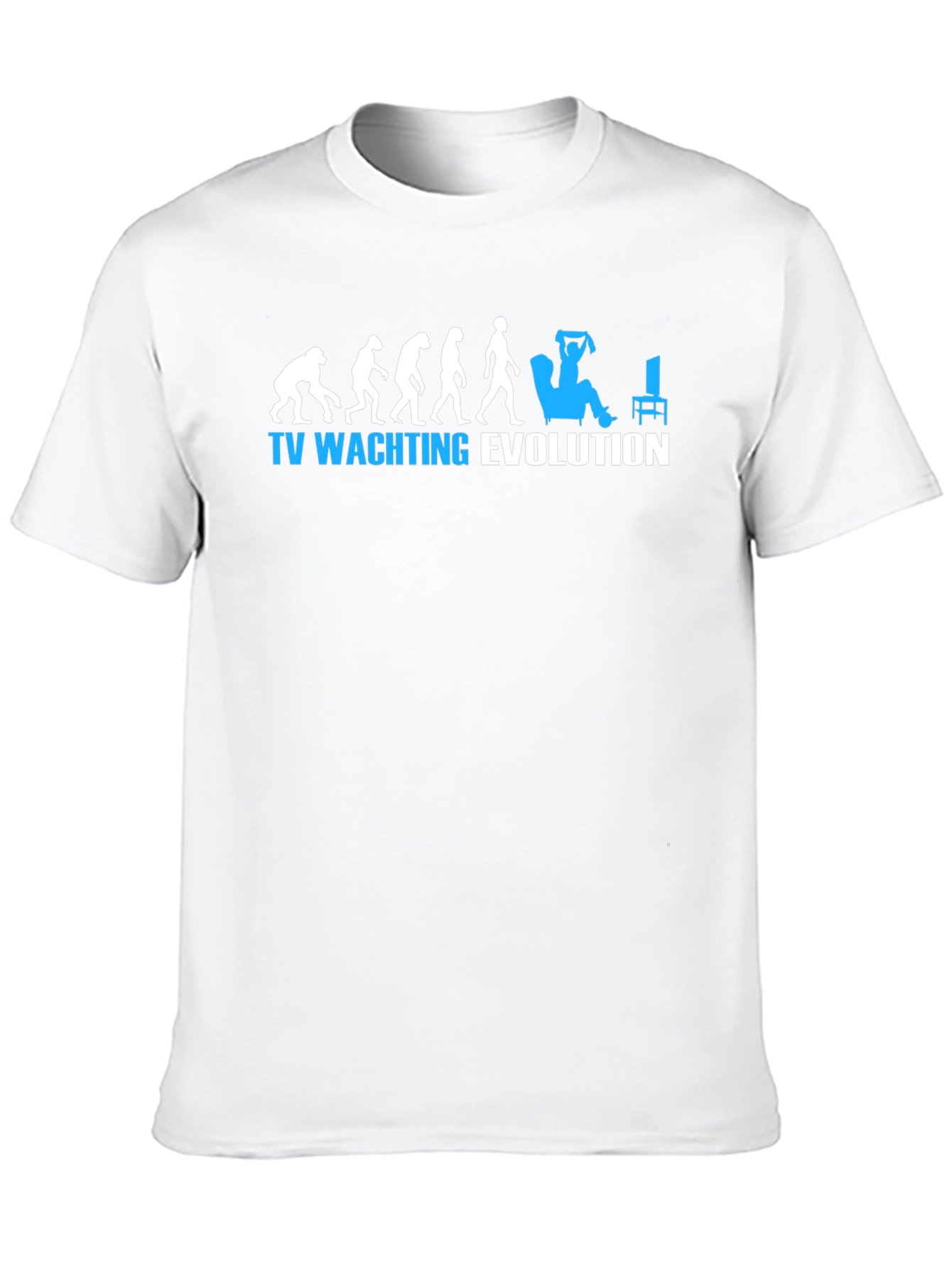 TV Watching Evolution Graphic Tee - Black Cotton T-Shirt