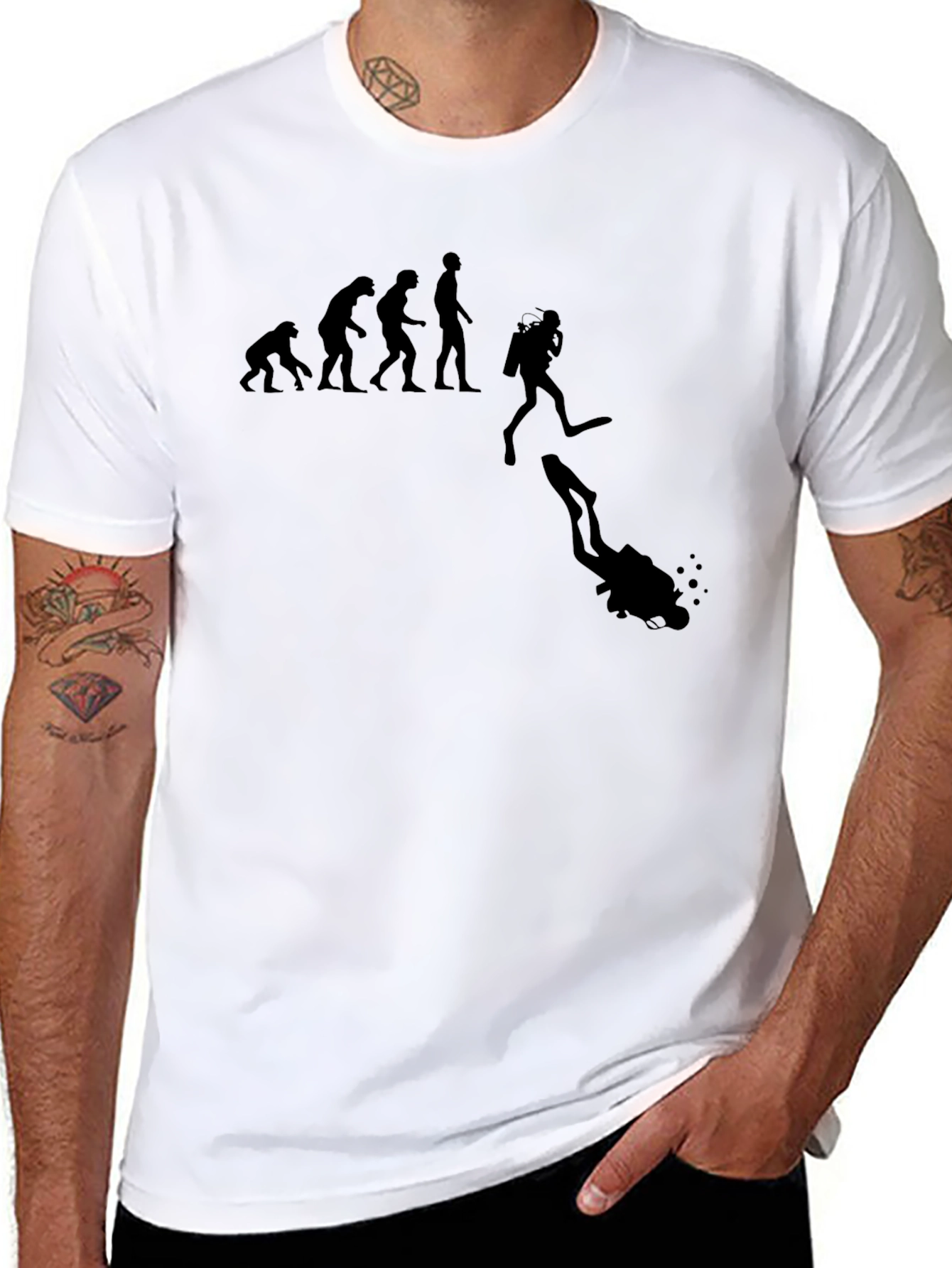 Evolution of Diving Black T-Shirt